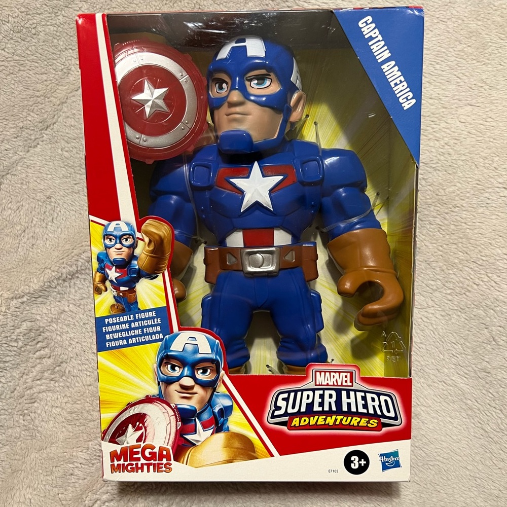 Playskool Mega Mighties Marvel Captain America Action Figure, Baby / Toddler